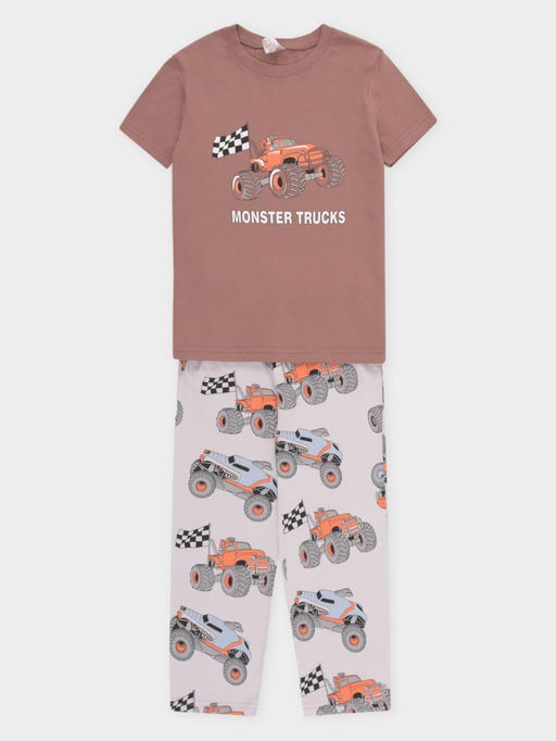 К 1599/медно-коричневый,машины пижама для мал