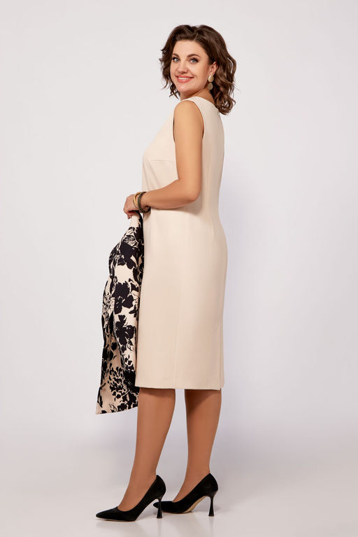Костюм Swallow 797 бежевый/принт черные цветы фото 3