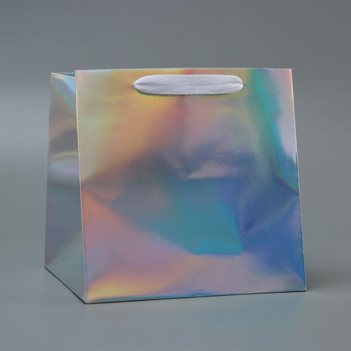 Пакет для торта и коробок, с квадратным дном, голографический, 20×20×20 см