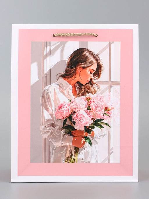 Цена за 2 шт. Пакет подарочный ламинированный вертикальный Самой нежной, 18?22.3?10 см