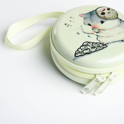 Футляр для монет, наушников «Хомячок», на молнии, белый