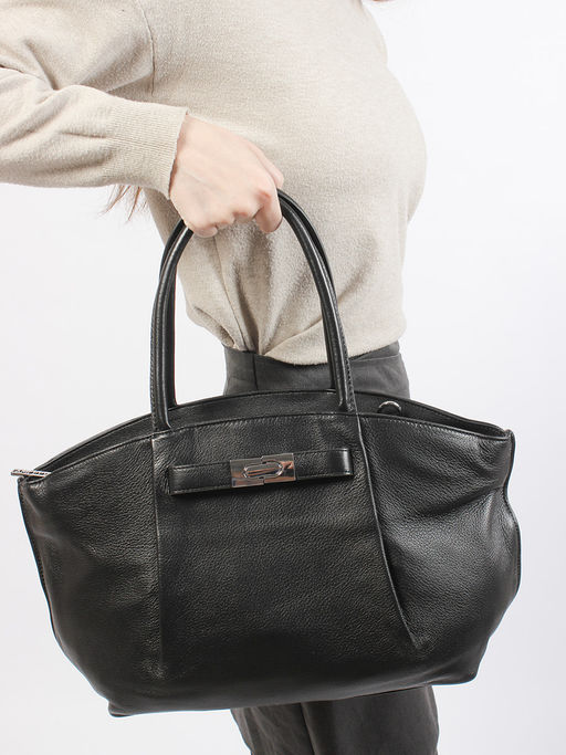 LACCOMA сумка Y2423-черный натуральная кожа полиэстер  фото 3