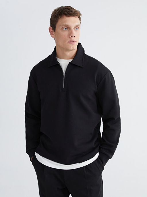 Polo Yaka Erkek Sweatshirt