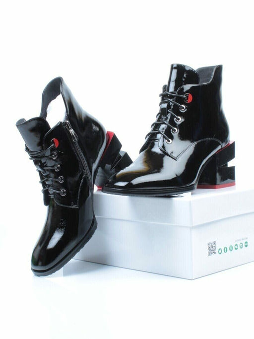 01-C1C3694-21B100M BLACK Ботинки демисезонные женские (натуральная кожа, байка) - Фабричный китай фото 34