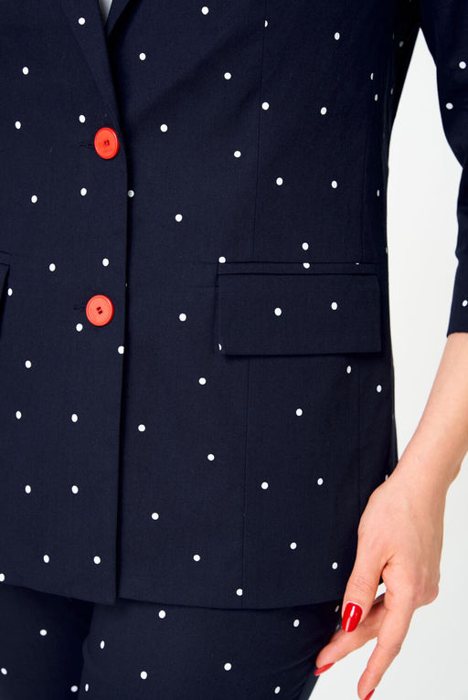 Костюм БелЭльСтиль 412/586 темно-синий, горох  фото 2