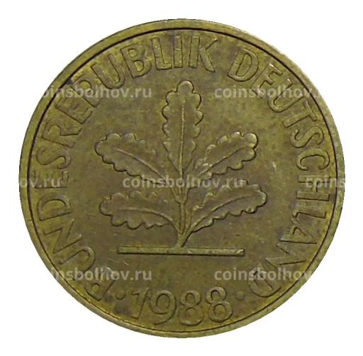 Монета 10 пфеннигов 1988 года J Германия