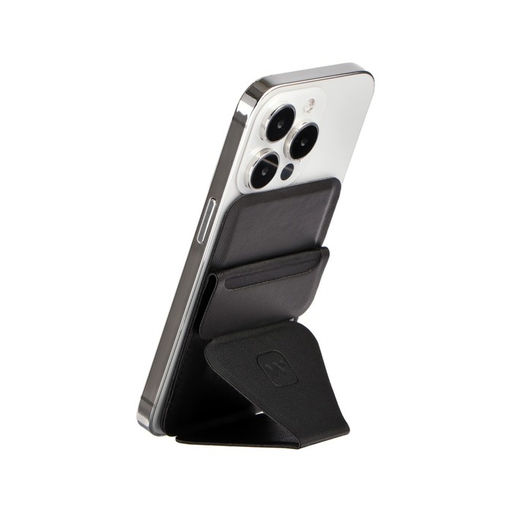 Магнитный кошелёк-подставка Windigo, поддержка Magsafe, для iPhone 12/13/14/15, графитовый чёрный  фото 12