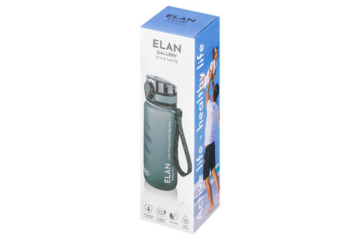 Бутылка для воды 500 мл 6,5*6,5*23 см "Style Matte" с углублениями д/пальцев, серая