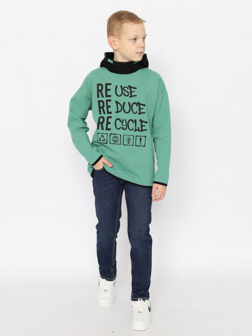 CRB wear/CSJB 63752-37-393 Толстовка для мальчика,зеленый/Ex.Cherubino  фото 2
