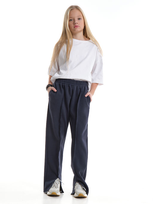 Брюки со строчкой для девочки 33-7499 хаки - Mini maxi фото 22