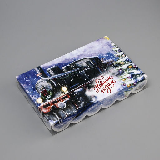 Цена за 5 шт. Коробка для печенья, кондитерская новогодняя упаковка «С Новым годом!», 22×15×3 см