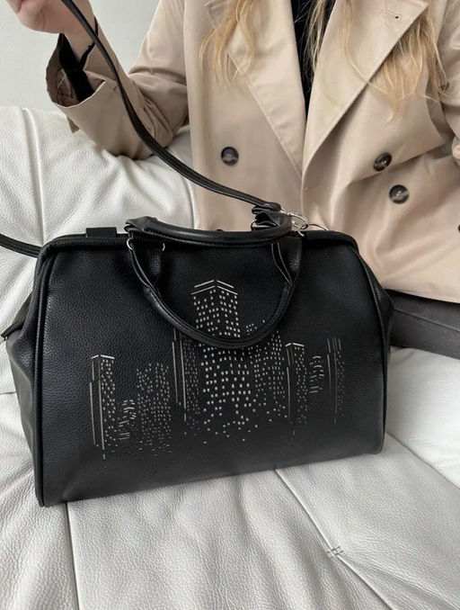 Сумка-саквояж дорожная небольшая из мягкой экокожи. - L-craft фото 10