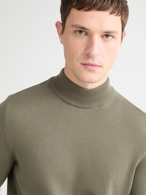 Yar?m Bal?k?? Yaka Erkek Triko Kazak