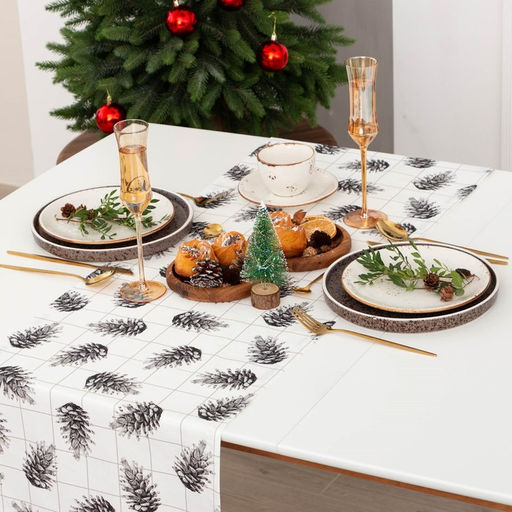 Дорожка на стол новогодняя Этель Merry Christmas 40?146 см, 100% хлопок, саржа 190 г/м?, белая