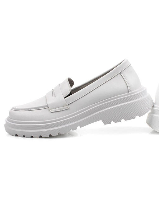 03-YG99-1 WHITE Лоферы женские (натуральная кожа)