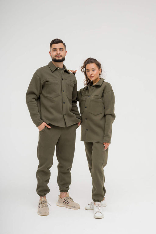 515 Утепленный костюм на кнопках, хаки - Knitka wear фото 3