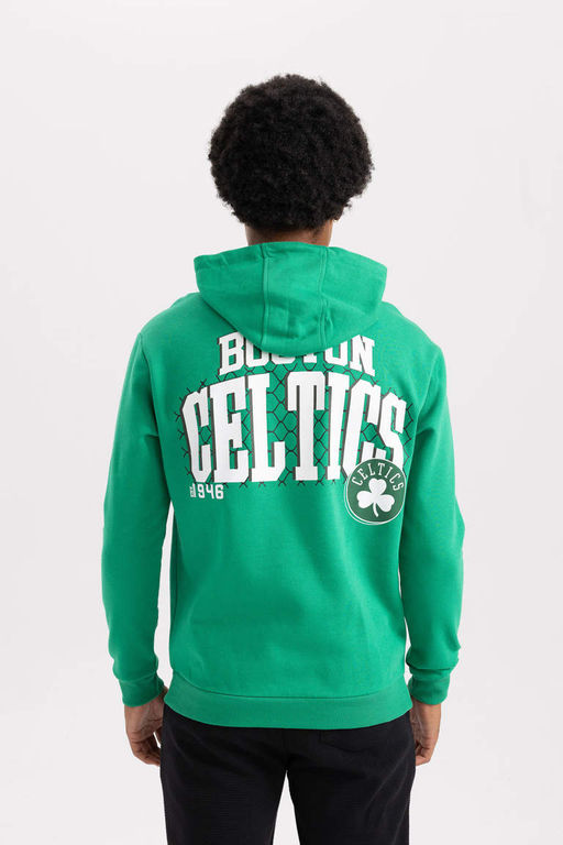 DeFactoFit NBA Boston Celtics толстая толстовка стандартного кроя с капюшоном  фото 6