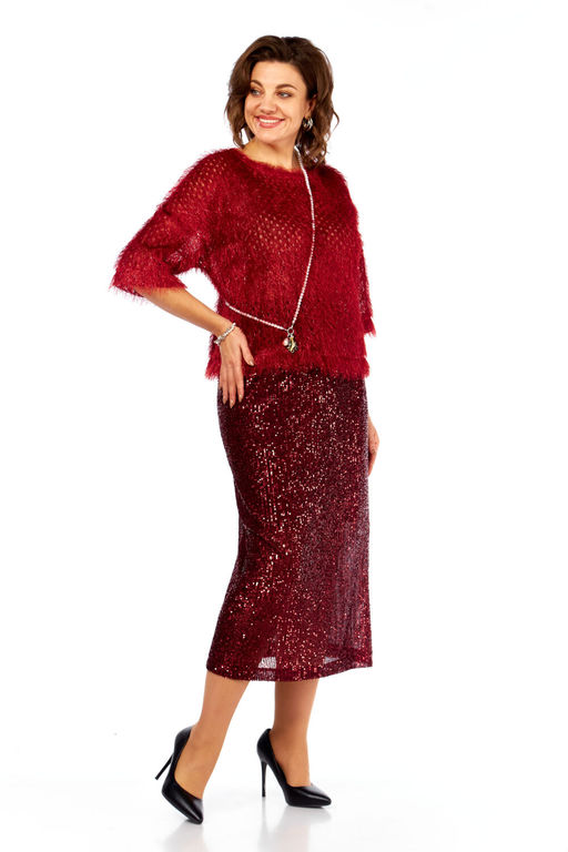 Костюм Olga Style Л413 темно-красный