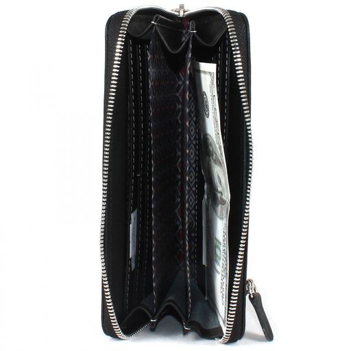 Портмоне женское Croco-ПР-956 натуральная кожа 3 отд, 11 карм, черный шора (100) 208262  фото 3