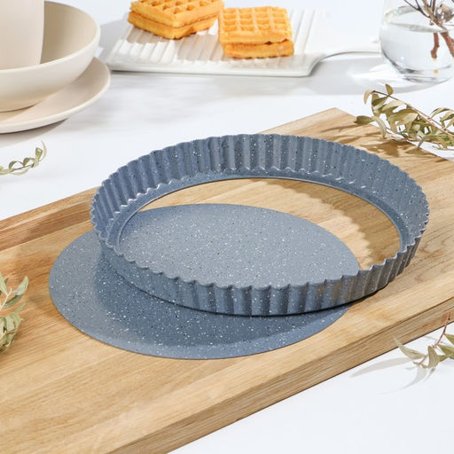 Форма для выпечки Доляна «Элин Мрамор», d=24 см, разъёмная, антипригарное покрытие, серая