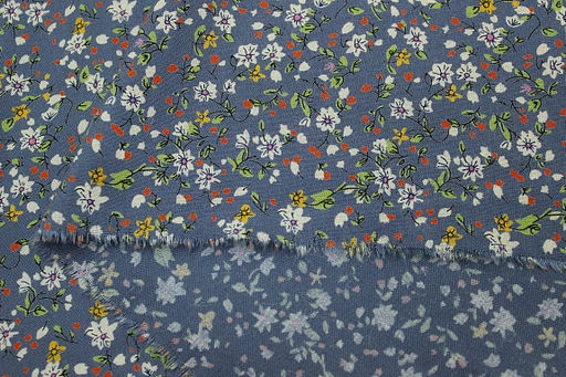 Штапель Премиум Полевое настроение цв.серо-голубой джинс, ш.1.45м, вискоза-100%, 120гр/м.кв - Купава фото 13