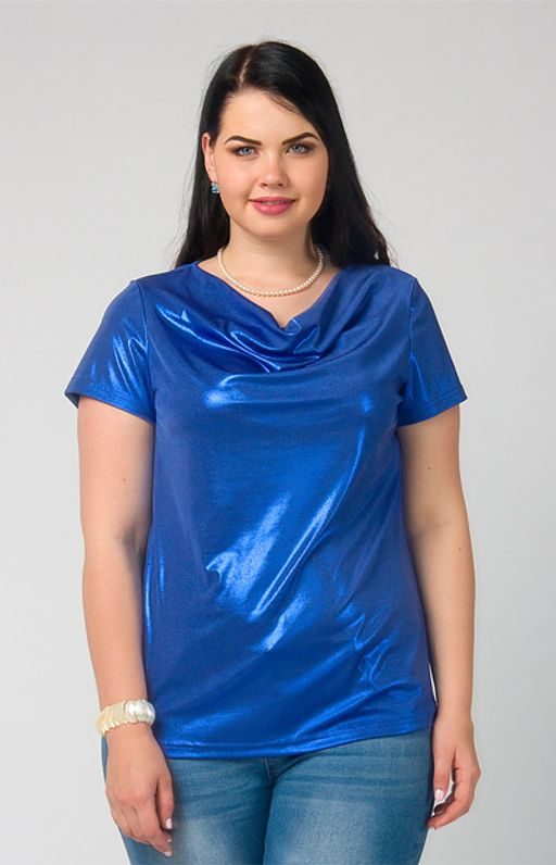 2706/8 блуза Из тонкого шелковистого трикотажа с пайетками цвета черный/серебро - Ckc collections фото 15