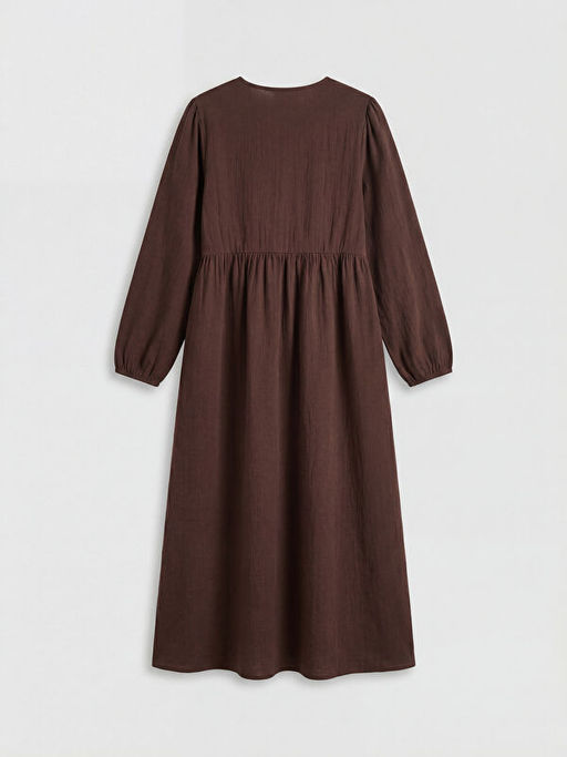 Bisiklet Yaka B?zg?l? M?slin Elbise