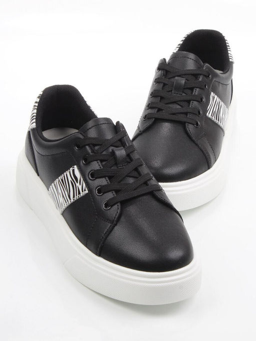 03-YC523-1 BLACK Полуботинки спортивные женские (натуральная кожа)