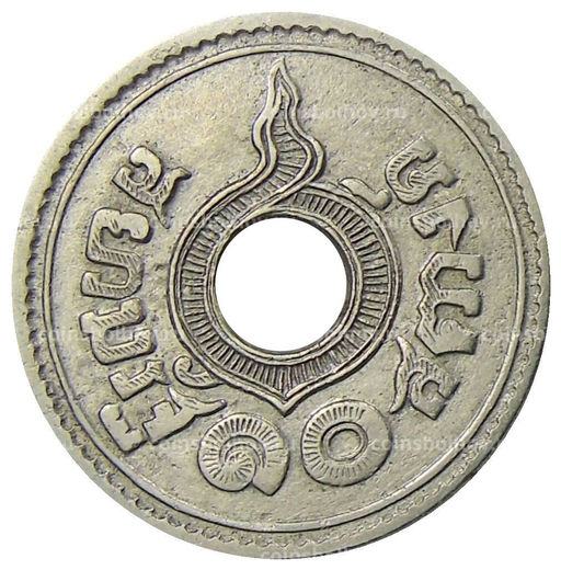 Монета 10 сатангов 1921 года Таиланд