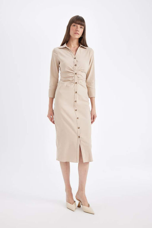 Бенгалинское платье миди с короткими рукавами - Defacto фото 6