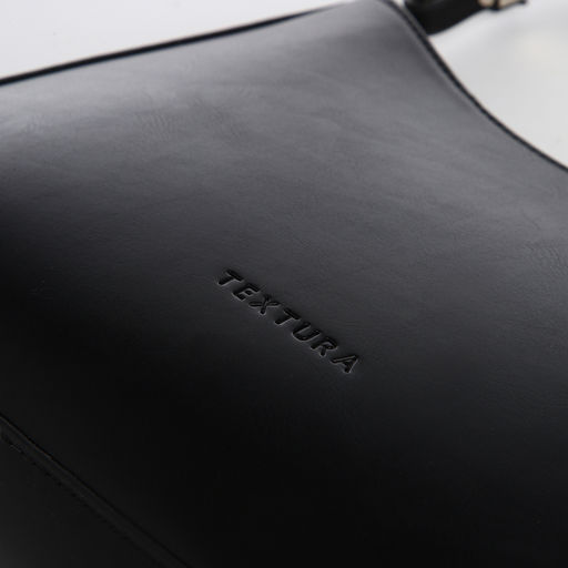 Сумка женская багет TEXTURA на молнии, 28×6×17 см, чёрная