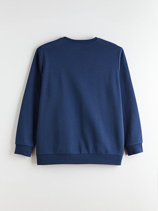 B?y?k Beden Bisiklet Yaka Erkek Sweatshirt