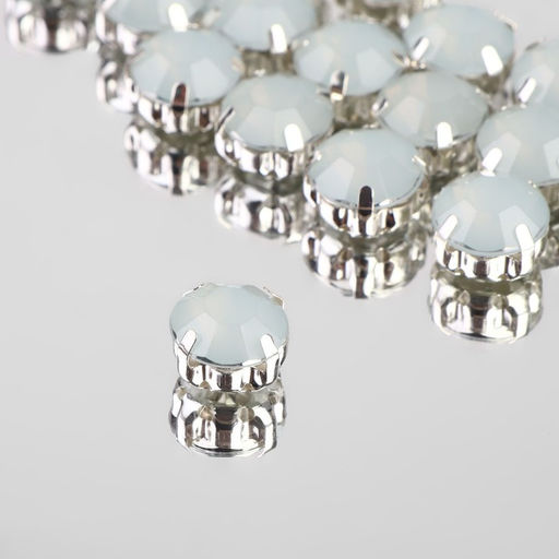 Стразы пришивные «Шатон», круглые, в цапах, d=10 мм, 20 шт., белые