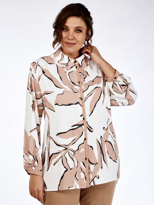 Костюм Элль стиль 2264W-Р белый/бежевый  фото 7