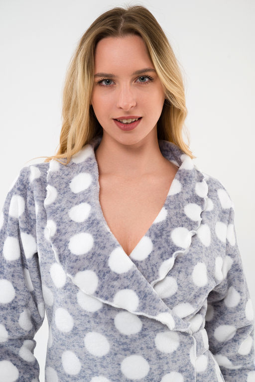 Халат женский из ультрасофта Светлана горох - Амадэль фото 12