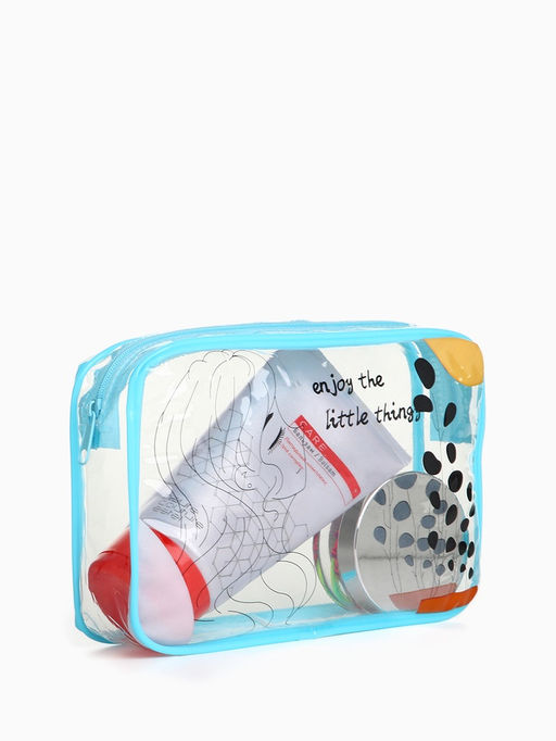 Косметичка на молнии для бассейна, с принтом, прозрачная, голубая