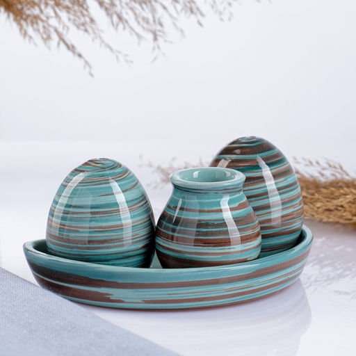 Набор для специй Борисовская керамика «Скандинавия», 5 предметов, бирюзовый