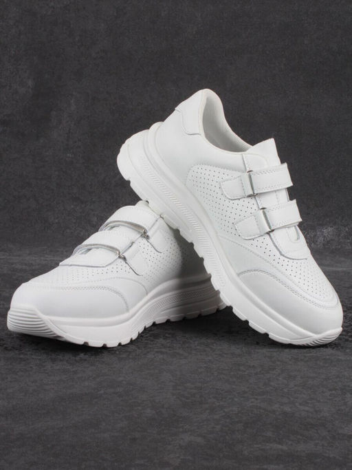 03-YH516-1 WHITE Кроссовки женские (натуральная кожа)