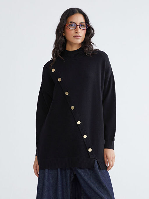 Yar?m Bal?k?? Yaka Kad?n Triko Kazak