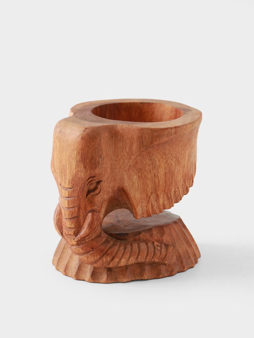 Подставка под бутылки «Голова слона», 15×15×17 см, дерево пиннис, коричневая