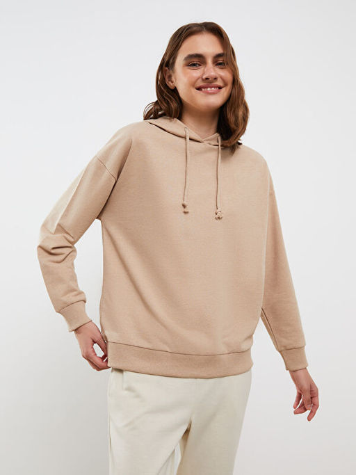 Kap??onlu D?z Uzun Kollu Kad?n Pijama ?st