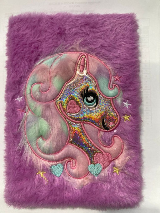 Блокнот плюшевый "Beautiful unicorn", pink mix, 15х21 см, плотность 80 гр.