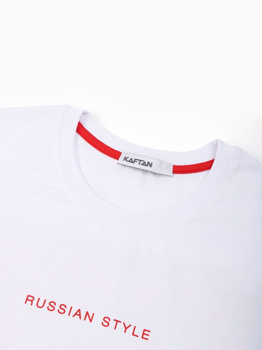 Футболка мужская KAFTAN Russian style, размер 54, белая
