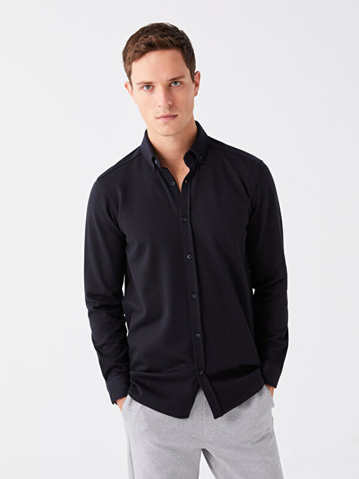 Slim Fit Uzun Kollu Erkek G?mlek