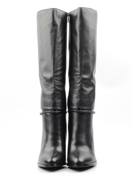 02-K6-A1 BLACK Сапоги зимние женские (натуральная кожа, натуральный мех (еврозима)) - Фабричный китай фото 7