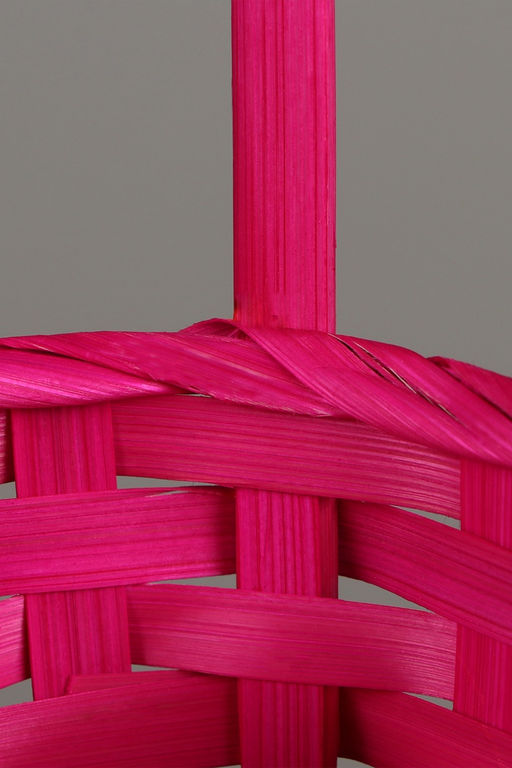 Цена за 2 шт. Корзина плетёная для хранения, 13×13×9.5 см, ручка h=21 см, бамбук, розовая, Greengo