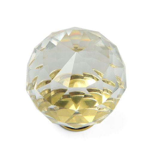 Ручка-кнопка CAPPIO "Алмаз", стеклянная, d=40 мм, 8 шт.