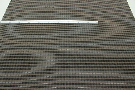 Пестрядь Клетка - строчка цв.т.коричневый/кофейный, ш.1.45м, хлопок-95%, п/э-5%, 130гр/м.кв - Купава фото 6