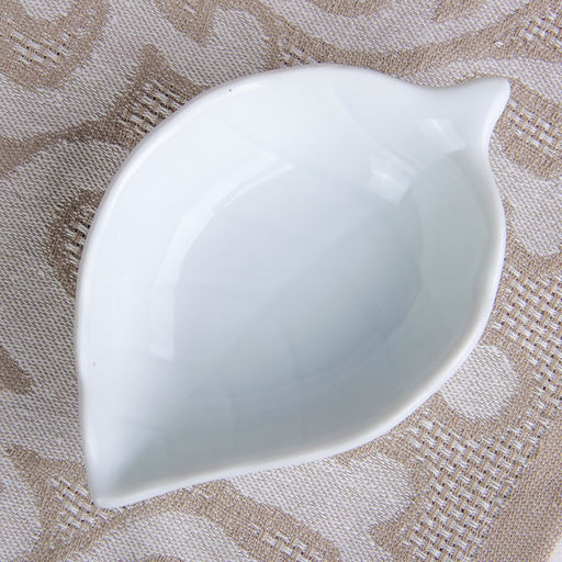 Соусники на деревянной подставке «Эстет. Лист», 50 мл, набор 4 шт., керамика, белые