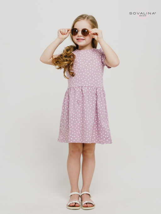 Платье Лето горох розовый - Sovalina фото 3